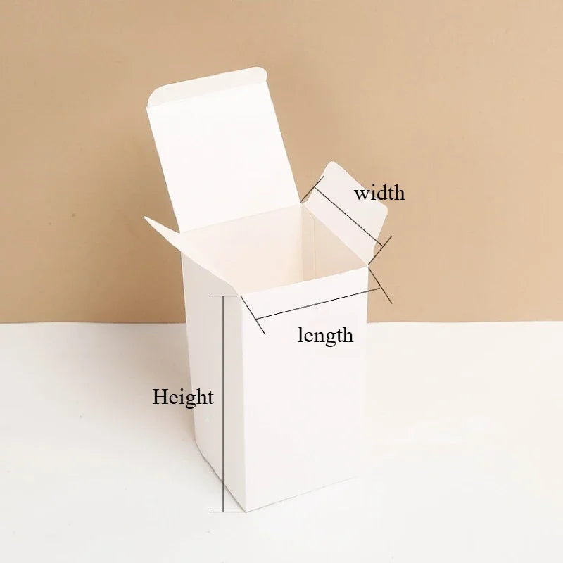 20pcs White Kraft Box 4-23cm Height Small Carton Universal Packaging Box Square Blank Cardboard Box for Candle and Gift