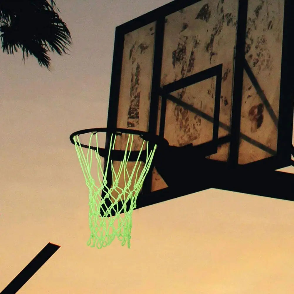 Nightlight Basketball Net Nylon Glowing Basketball Hoop Rim Net 50CM 12 Loops Standard Size Glowing Basketball Net