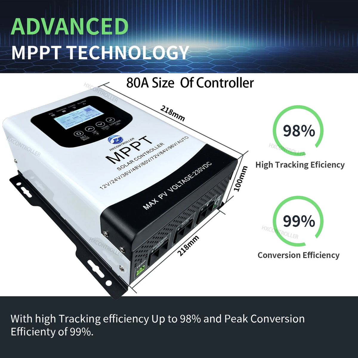 MPPT 0-80A 7680W Solar Battery Charge Controller 230VDC PV System Charger Regulator Ship From Brazil EU For 12V 24V 48V 60V 72V