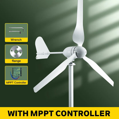 2KW 5KW Horizontal Axis Wind Turbine 12V 24V 48V 96V Wind Generator CE Certified Free Energy Low Speed Off Grid for Home Use