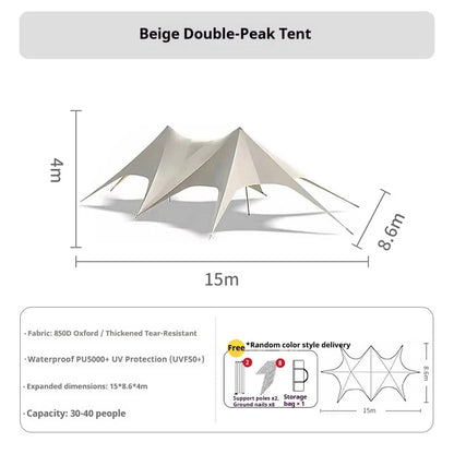 Large Outdoor Canopy Tent Sun Shade Shelter Heavy Duty Waterproof Star Canopy for Camping Backyard Party Wedding Party