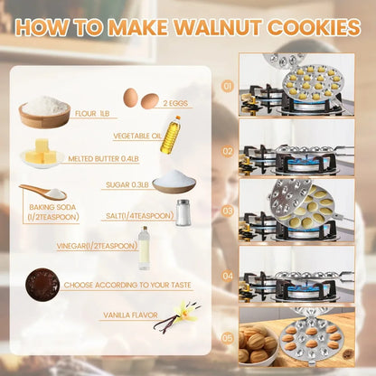 Walnut Cookie Mold Nonstick Cookie Candy Maker Molds Multifunctional Pastry Nut Cookies Maker Household Pastry Baking Tool