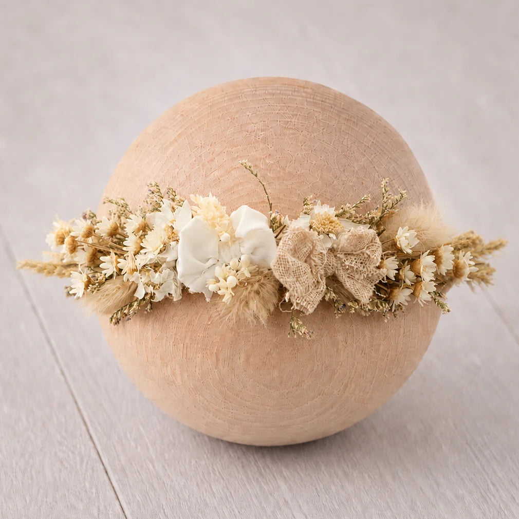 Floral Newborn Headbands for Photography Props Handmade Infant Girl Flower Wreath Baby Headband Newborn Photoshoot, Accessories