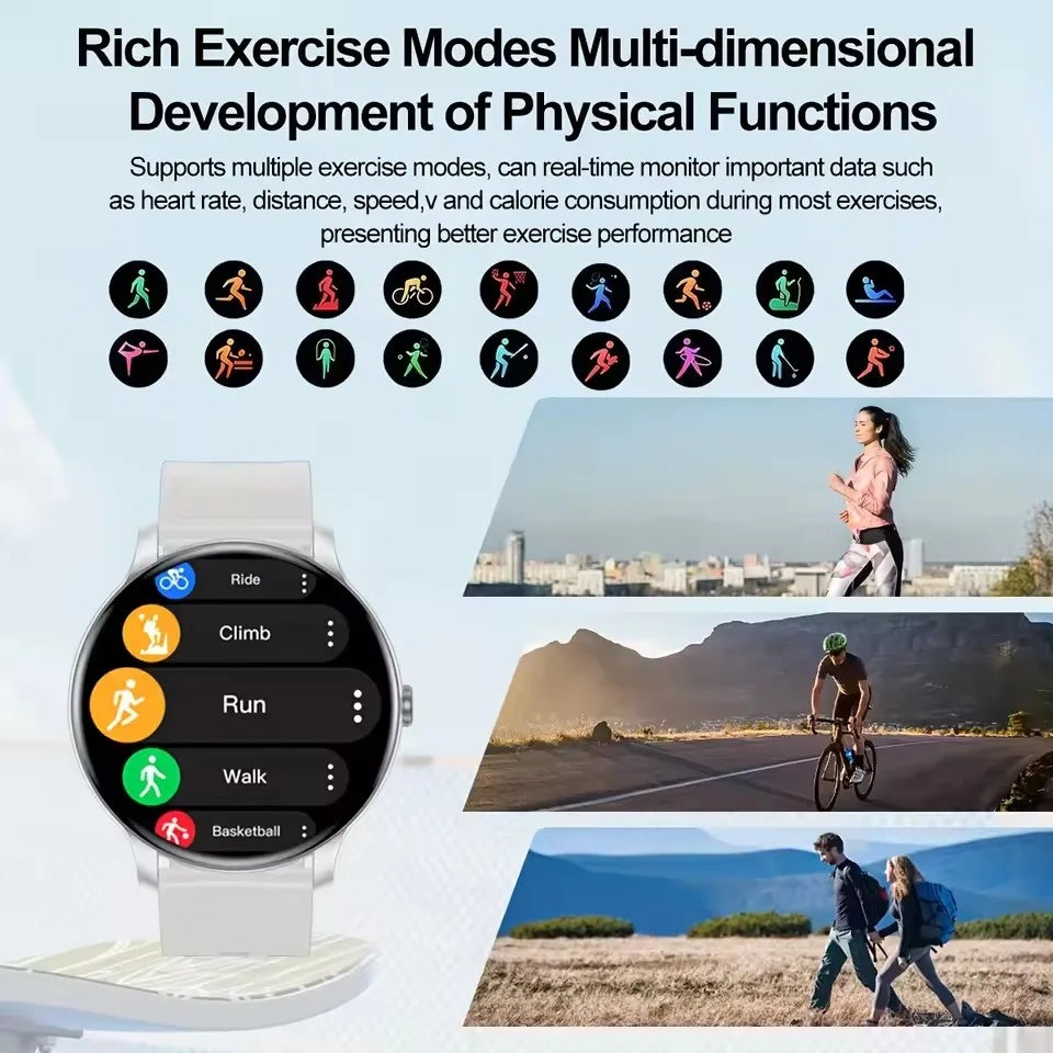 2026 Smart Watch Women Round Smartwatch Bluetooth Call Men Fitness Tracker Bracelet Custom Watch Face Watches For Android IOS