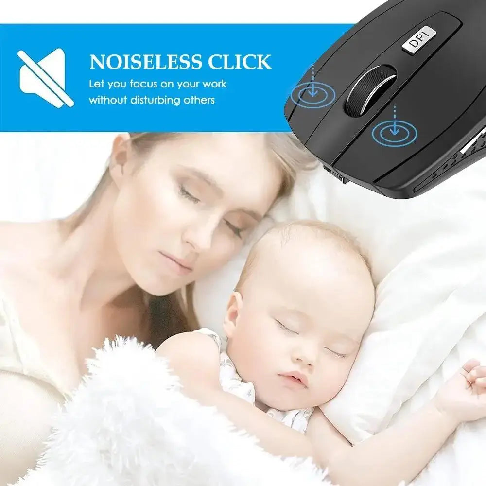 Bluetooth 5.2 Mouse 2.4G Wireless Mouse Dual-Mode Silent Mouse Rechargeable Gaming Mouse 800/1200/1600DPI For PC Computer Laptop