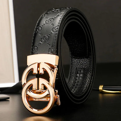 2024 New business Male Famous Style Metal Automatic Buckle Luxury Brand Women Belt Genuine Leather Belts for Men Strap jeans