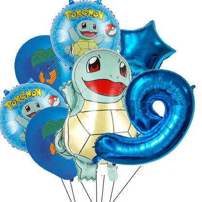 7Pcs/Set Pokemon Balloon Set Pikachu Charmander Cartoon Aluminum Foil Balloons Party Decoration Props Toy Anime Birthday Party
