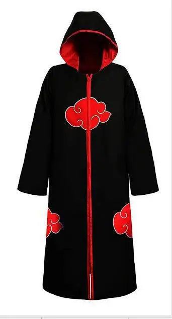 Anime Ninja Cosplay Akatsuki Cosplay Costume Uchiha Itachi Red Cloud Cloak Robe Cloak Headband Props Halloween Clothe