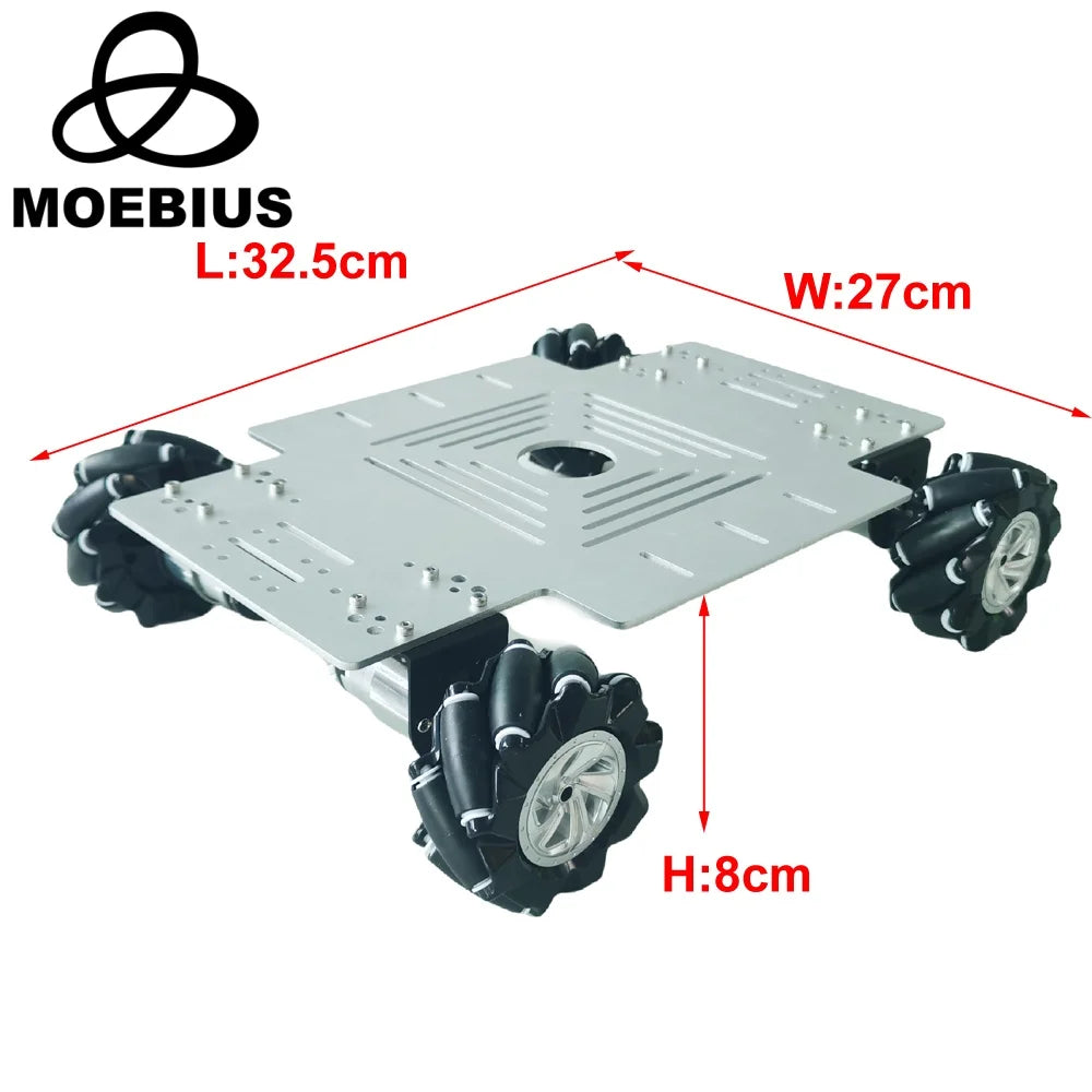 15kg Load 4WD 80mm Mecanum Wheel Robot Car Chassis Kit with DC 12V Encoder Motor for Arduino Raspberry Pi DIY Project STEM Toy