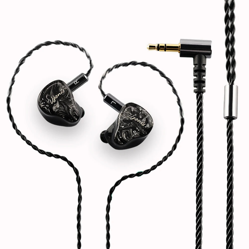 Vzonis Resin 3D Printed 10MM Dual Dynamic Driver HiFi IEM In Ear Earphones High-Resolution Monitoring Fever Music Headphones