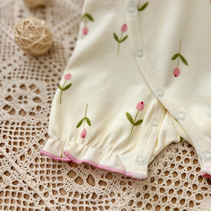 2025 baby girl rompers summer short sleeve clothing cotton Girls Onesies toddlers clothes infant newborn overalls kids homewear