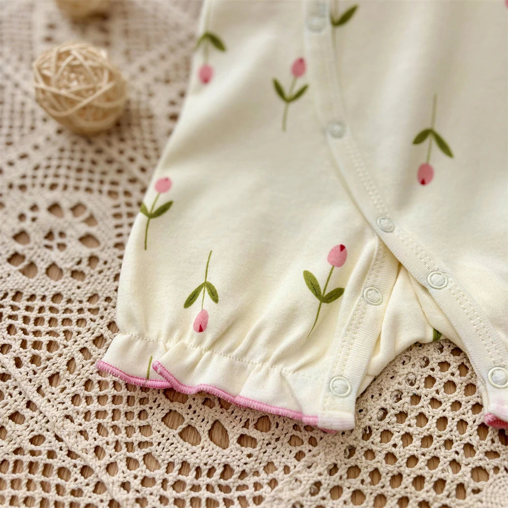 2025 baby girl rompers summer short sleeve clothing cotton Girls Onesies toddlers clothes infant newborn overalls kids homewear