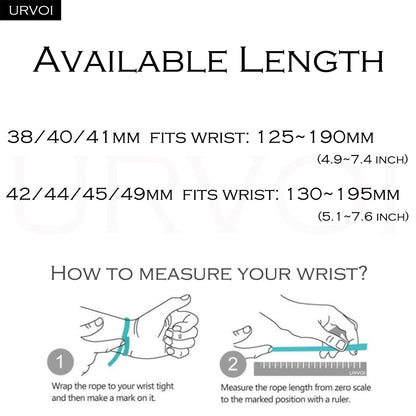 URVOI Ocean Band for Apple Watch Ultra 4 3 2 Strap Series 12 11 10 SE Sport Band for iWatch Silicone Wristband Black Buckle 49mm