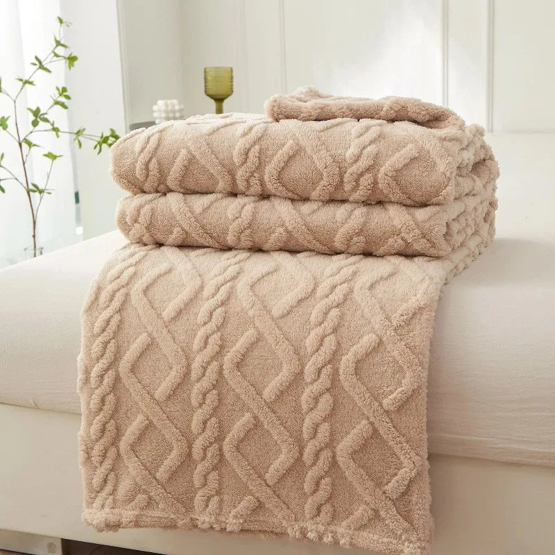 New Winter Coral Fleece Blankets Home Cozy Office Sofa Blanket Warm Nap Throw Blanket Travel Textile Fleece Thick Warm Blankets
