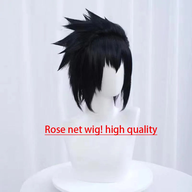Uchiha Sasuke Cosplay Costume Set - Anime Hokage Shippuden Third Generation Gray Top Suit Wig for Halloween