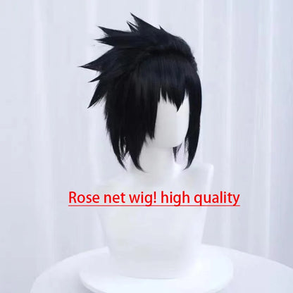 Uchiha Sasuke Cosplay Costume Set - Anime Hokage Shippuden Third Generation Gray Top Suit Wig for Halloween