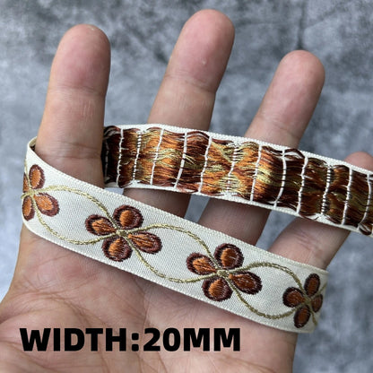5 Yards 1~3CM Geometric Flower Designs Are Selling Well Embroidered Jacquard Ribbon Decorative Clothing Dog Chain Curtains