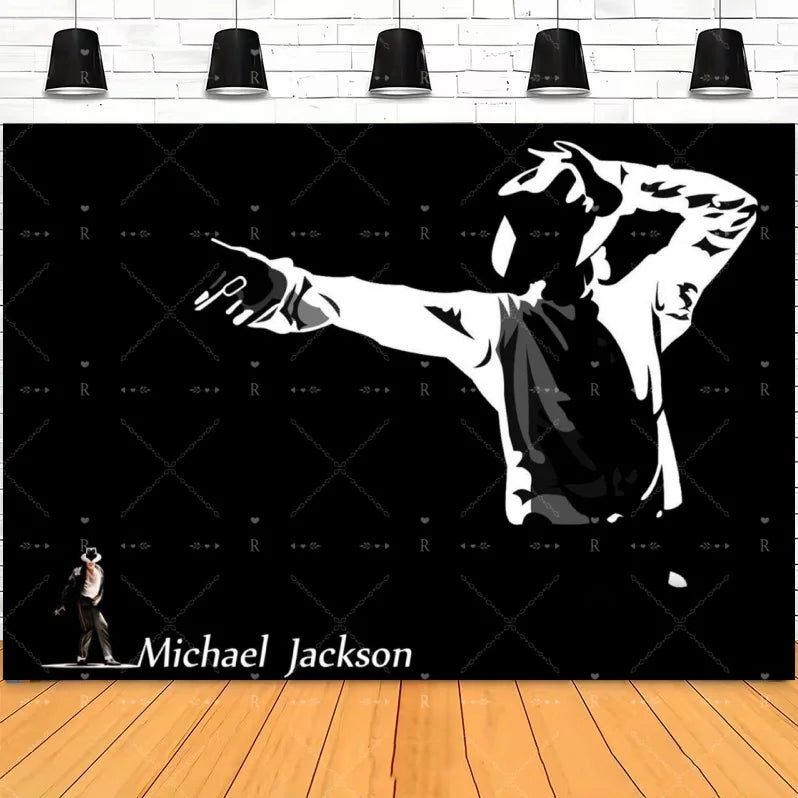 Michael Jacksons Birthday Party Decorations Fans Party Supplies Cake Topper Balloons Background Photo Studio Photography Props