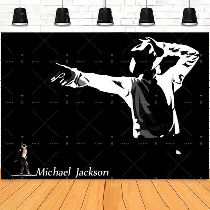 Michael Jacksons Birthday Party Decorations Fans Party Supplies Cake Topper Balloons Background Photo Studio Photography Props