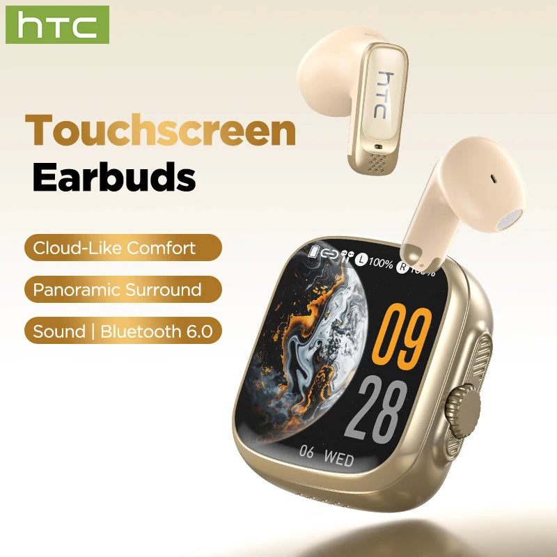 Bluetooth Earphones HTC NE72 AI Translation Auriculares Traductor Deidioma 2026, Sports Comfort Fit Earbuds with Surround Sound