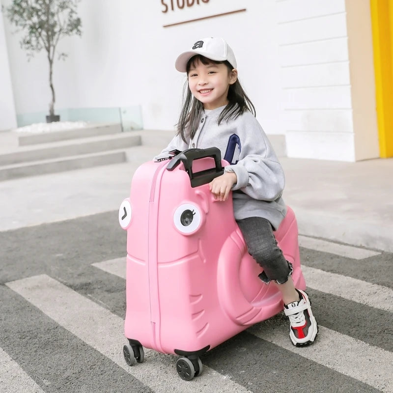 Trojan Horse Children Trolley Case 20/22/24 inch Riding Suitcase Universal Wheel can ride can sit Luggage Travel Suitcase