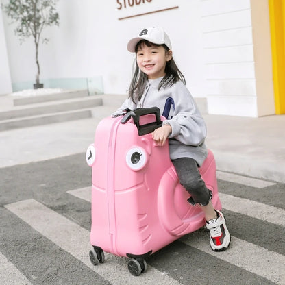 Trojan Horse Children Trolley Case 20/22/24 inch Riding Suitcase Universal Wheel can ride can sit Luggage Travel Suitcase