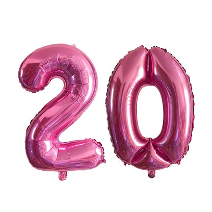 2Pcs 32 Inch Gold Silver Black Blue Red Helium Foil Number Balloon 16 17 18 19 20 21 Happy Birthday Party Decoration Supplies