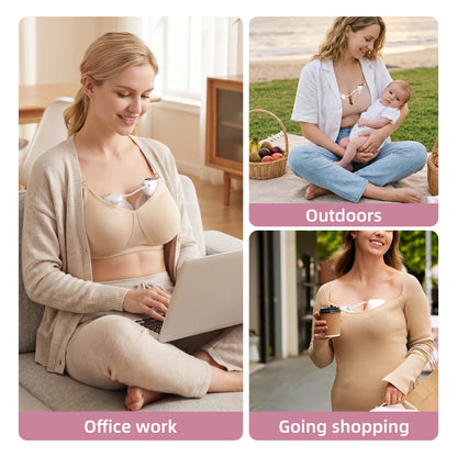 2-in-1 Wearable Breast Pump Hands Free Electric Breast Pumps Comfort Milk Collector W/ LCD Display 4 Modes & 9 Level,300mmHg MAX