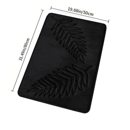 3 Piece Bathroom Mat Memory Foam Ultra Soft and Absorbent Leaf Bath Rugs Thick Washable For Bathroom Toilet Tub Mat Set