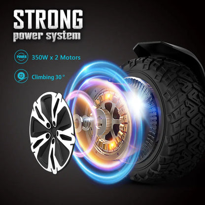GYROSHOES Warrior 8.5'' All-Terrain Hoverboard for Kids & Adults, Dual 350W Motors Off-Road Self-Balancing Scooter, 10 MPH Max Speed, 265 lbs Capacity, UL2272 & CPC Certified, Bluetooth Speaker, LED Lights