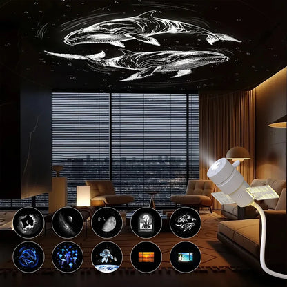 Satellite Shaped HD Star Projector & night light Plug and Play HD Dynamic Galaxy Projectors LED Night Light for Bedroom Ceiling