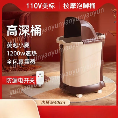 110V Electric Foot Spa Bath Heated Water Automatic Massage Foot Tub For Ankle Calf Stress Relief Foot Soaking Equipment