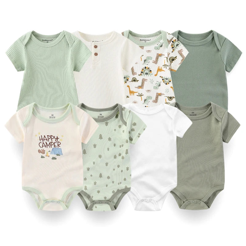 4pieces Newborn Baby Boy Clothes Cartoon Cotton Romper Summer Short