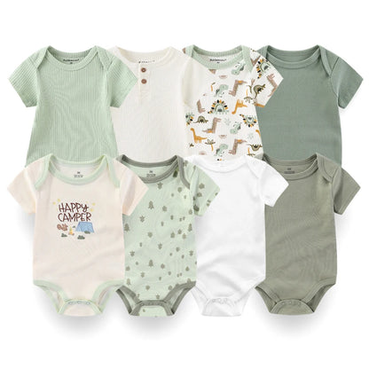 4pieces Newborn Baby Boy Clothes Cartoon Cotton Romper Summer Short