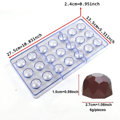 1Pcs Chocolate Molds Polycarbonate Candy Flowers Cube Oval Shape Confectionery Pans Trays Acrylic Baking Utensils Pastry Mould