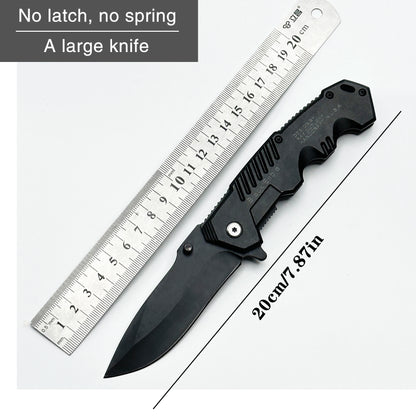 This multi-functional all-in-one folding knife is a portable tool for outdoor camping, hiking, survival, and household peeling