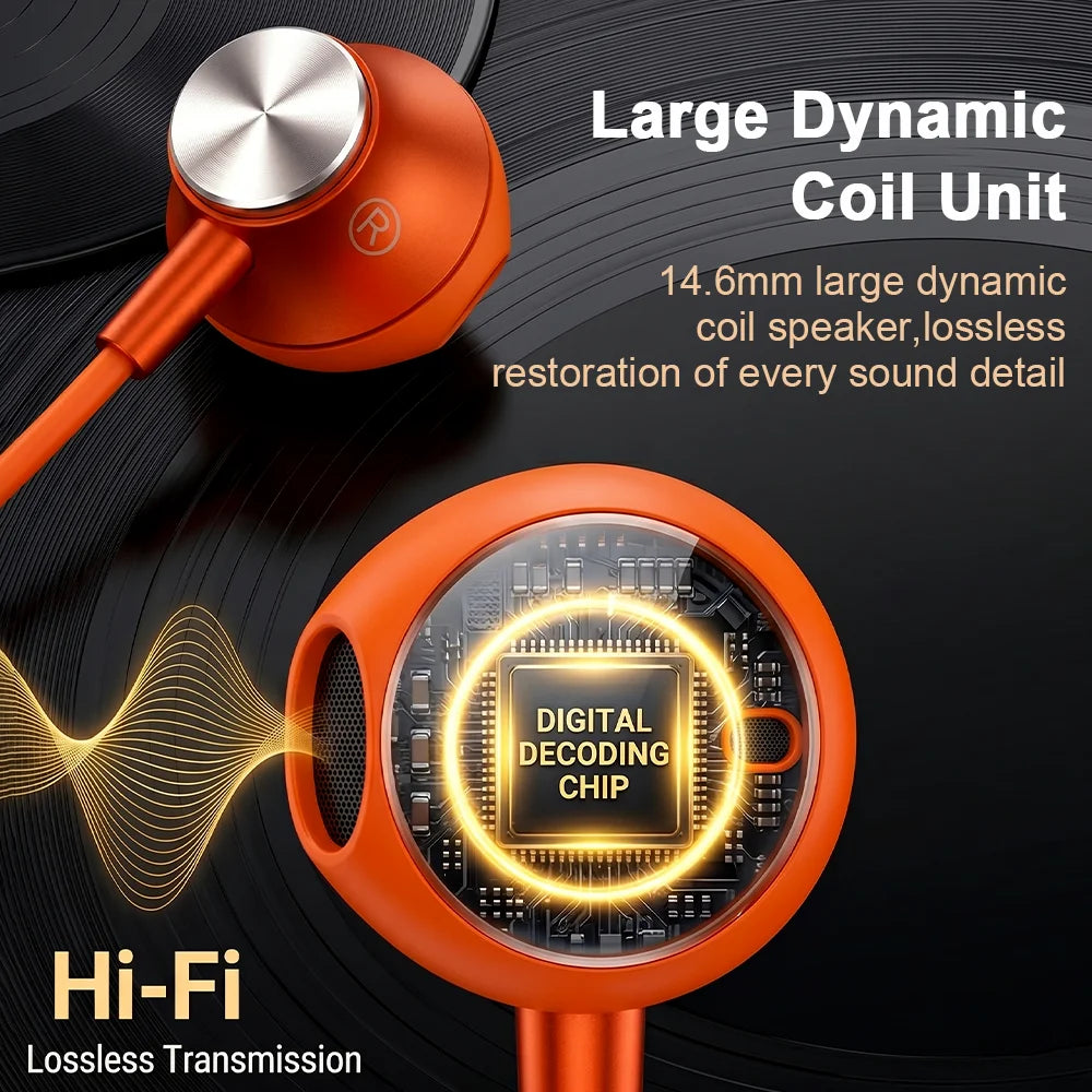 For iPhone Wired Headphones In Ear Earphones HiFi Surround Sound USB Type C 3.5mm Earplugs For Apple 17 Pro Max 16 15 Puls iPad