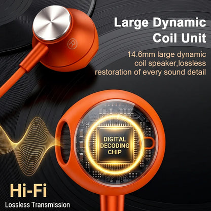 For iPhone Wired Headphones In Ear Earphones HiFi Surround Sound USB Type C 3.5mm Earplugs For Apple 17 Pro Max 16 15 Puls iPad