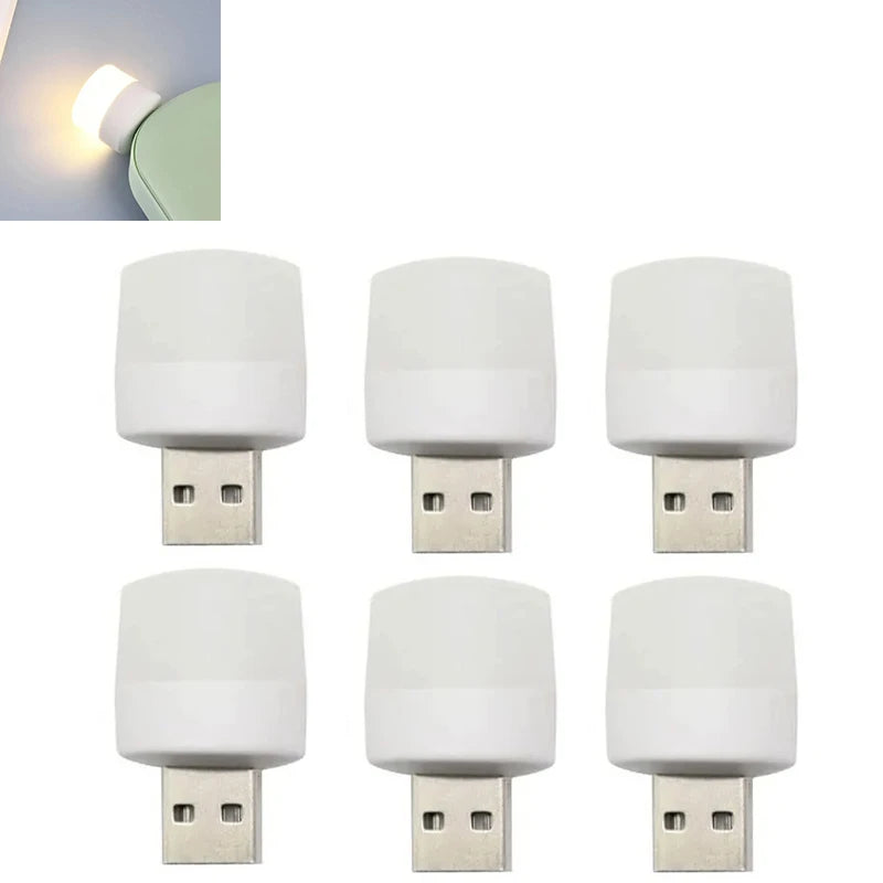 USB Night Light Mini LED Night Light USB Plug Lamp Power Bank Charging USB Book Lights Small Round Reading