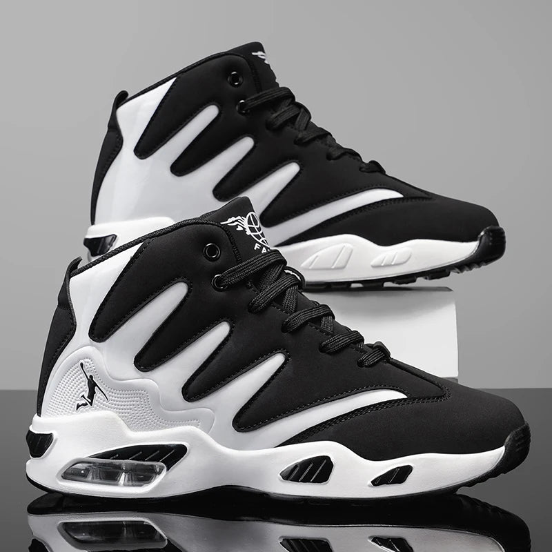 Men's High-Top Basketball Shoes, Heavy-Duty and Stable, Lace-Up Training Sneakers, Unisex, Suitable for Running, Sports, Basketball, Walking. Ideal Gift for Men, Lightweight, Comfortable, Lace-Up Closure, Men's Basketball Sho