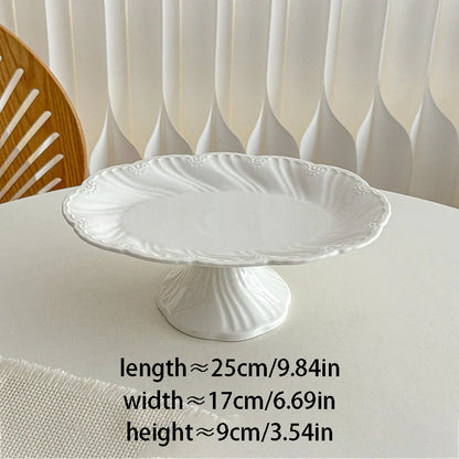 New French Minimalist Style High Temperature Fired Ceramics Plates Dinner Sets Stem-Dish Rice Fruit Bowl Salad Plate Tableware