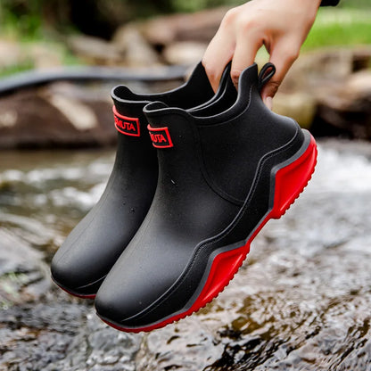 2026 new Low-cylinder Rain Shoes for Men and Women: Outdoor Fishing Waterproof Shoes, Stylish Style for Outdoor Wear, Rain Boots