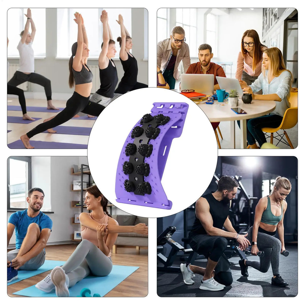 Lumbar Stretcher 4-Level Adjustable Ergonomic Stretcher Back Massager For Women Home Yoga Massage Health Spine Alignment