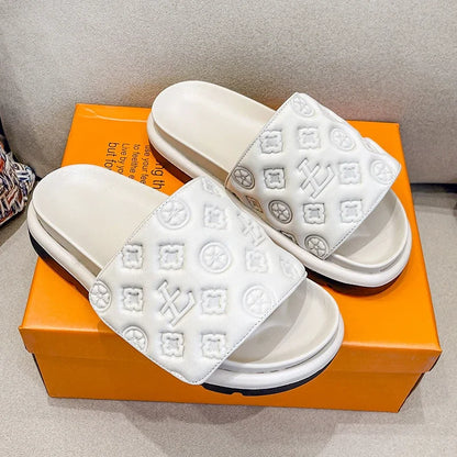 2025 Women's Summer New Style Luxury Brand Designer Sandals Thick Sole Non-Slip Home Casual Women's Flip Flop Zapatos De Mujer