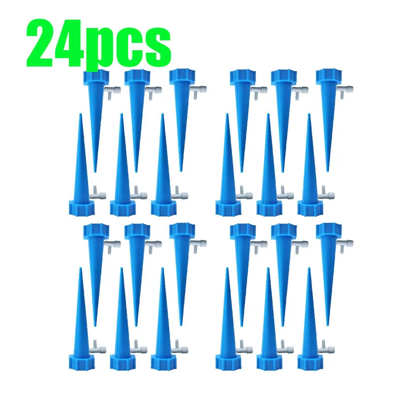 6-24pcs Auto Adjustable Drip Spike Water Bottle Irrigation System Self Dripper Automatic Device Indoor Plant Flower Greenhouse