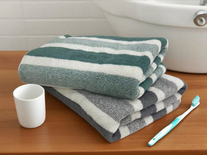 1-pack thick bath towel, strong water absorption and quick drying, non shedding, durable - very suitable for families, beaches,