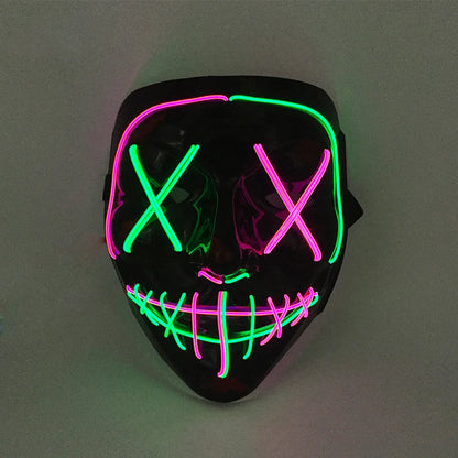 1 pcs Attractive Neon EL Wire Mask  More Colors For Choice Luminous LED Purge Mask Adult Cosplay Prop For Night Glow In The Dark
