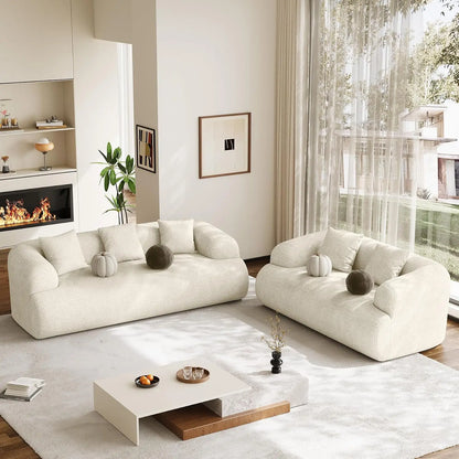 Oversized Sectional Sofa for Living Room, 91" + 76'' Modern Luxury Plush Chenille Extra Deep & Wide Seat Curved, Customized