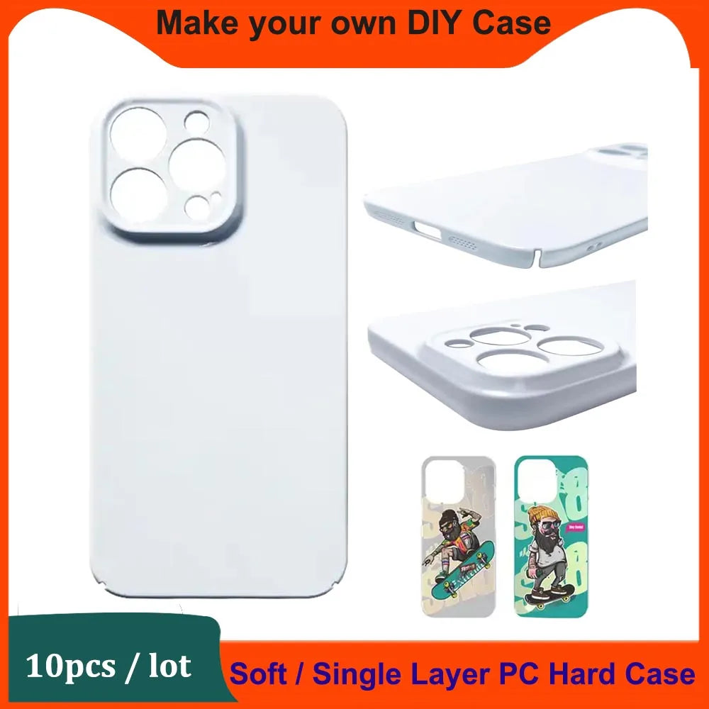 10pcs Blank Sublimation Case for iPhone 17 16 15 14 13 Samsung S25 S24 Thermal Transfer Soft TPU Hard PC Mobile Back Covers