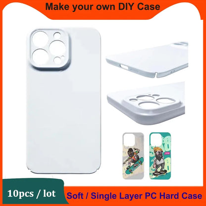 10pcs Blank Sublimation Case for iPhone 17 16 15 14 13 Samsung S25 S24 Thermal Transfer Soft TPU Hard PC Mobile Back Covers